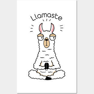 Llama yoga pose Posters and Art